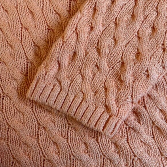 Talbots Woman's orange cable knit v-neck sweater size M NWOT - Picture 6 of 8